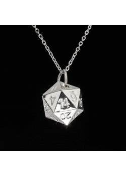 Metal D20 Necklace - SILVER